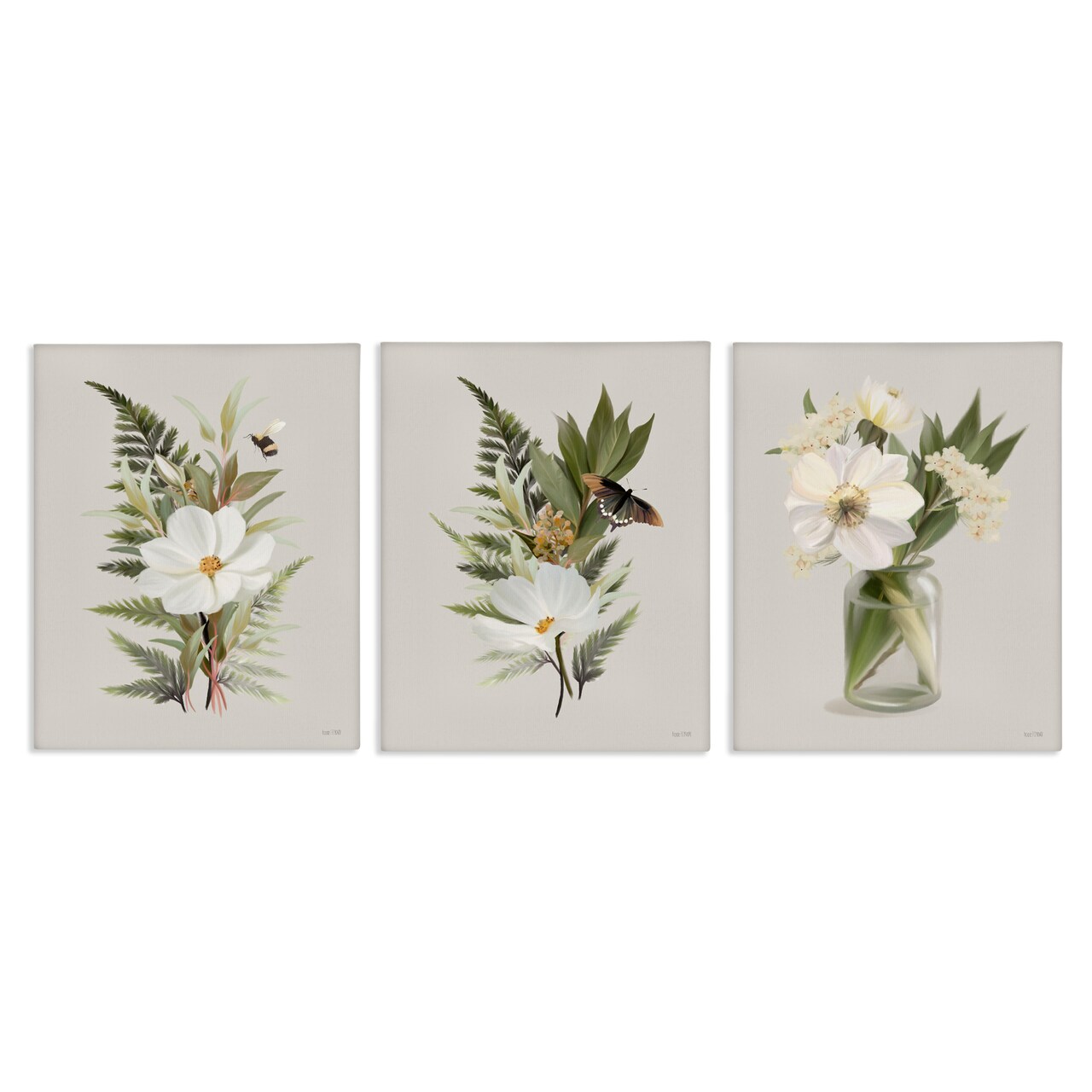 Stupell Industries Country Magnolia Bundles 3pc Canvas Set Design by House Fenway